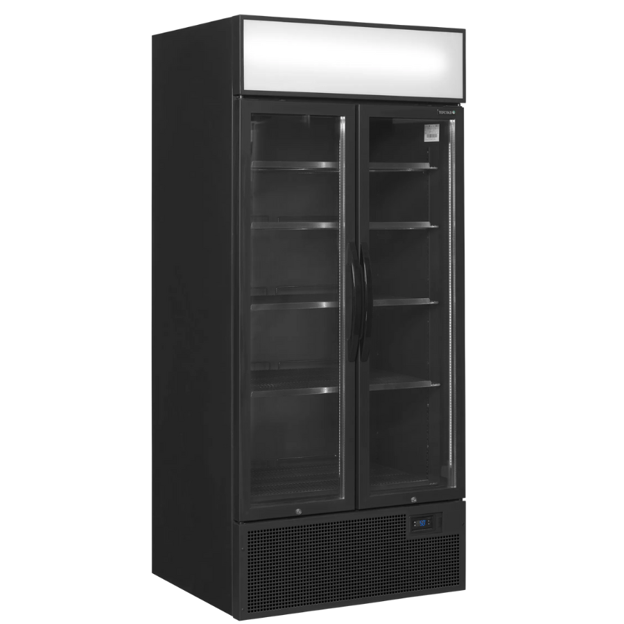 Чорна холодильна шафа-вітрина Tefcold FSC891H Black
