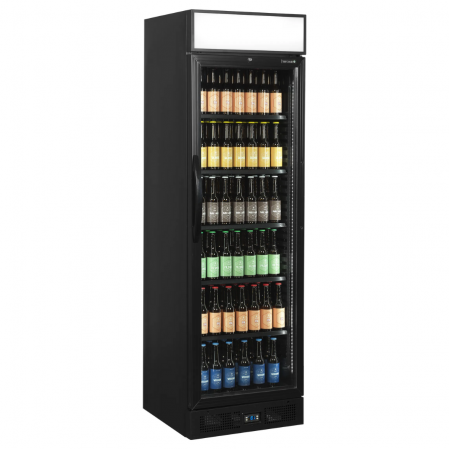 Черна холодильна шафа для напоїв Tefcold CEV435CP BLACK